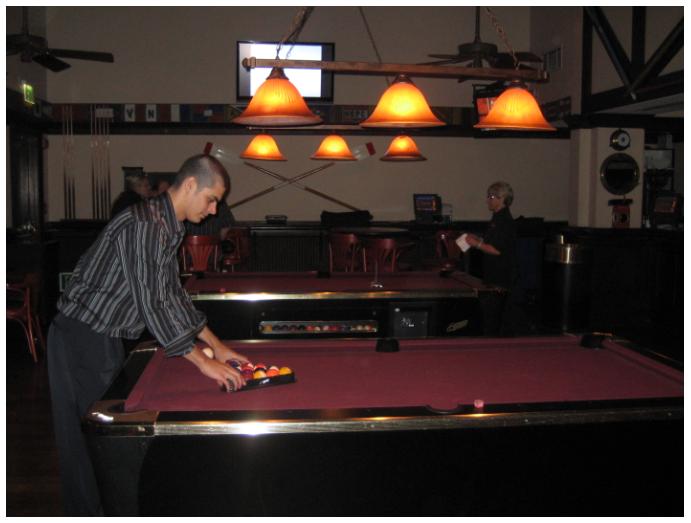 Me racking up for a new game of pool.