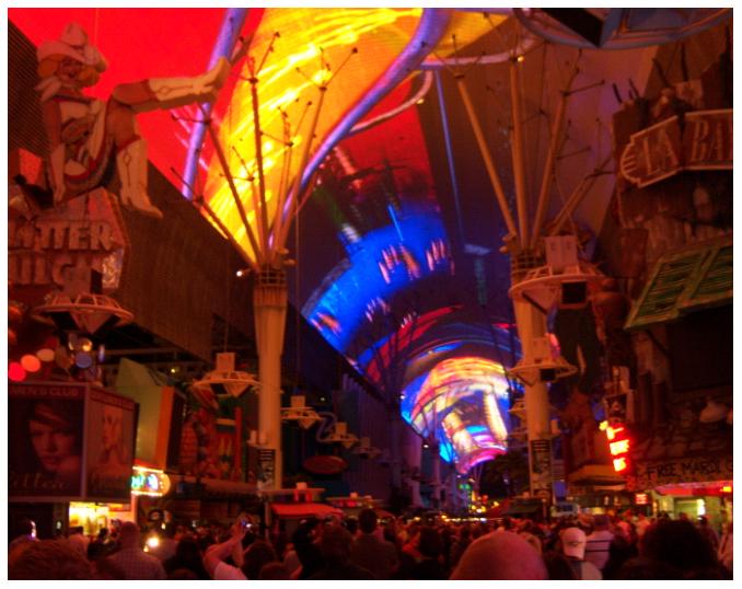 We watched the light show on freemont street several times, about the only free in Vegas.