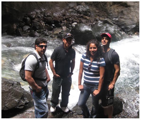 Exploring Box Canon Falls with Rocio, David and Chuy.